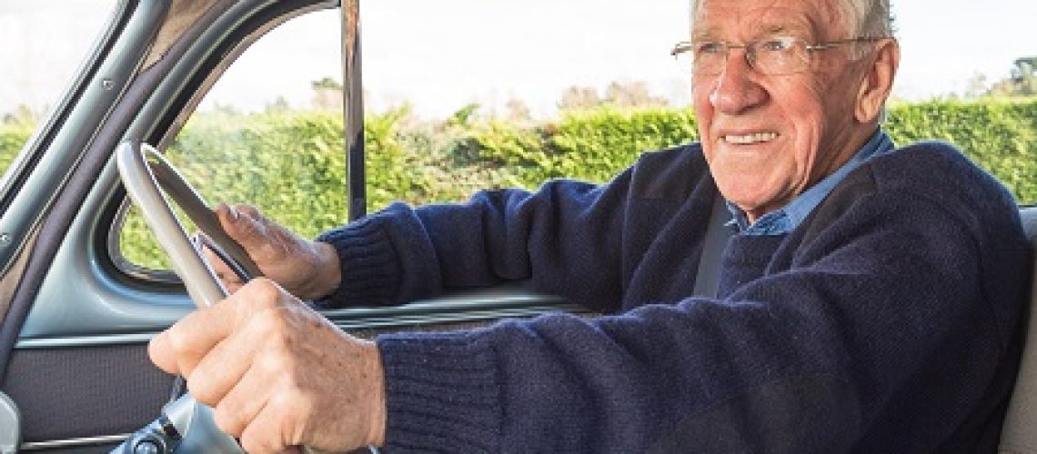 Older man with classic car, Shannon